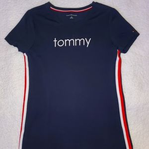 NWT Tommy Hilfiger Shirt Dress, Navy, M, Side Stripes